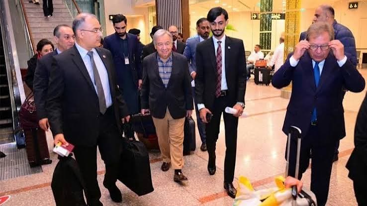 اقوام متحدہ کے سیکریٹری جنرل کا دورۂ پاکستان مکمل، علاقائی تعاون پر زور